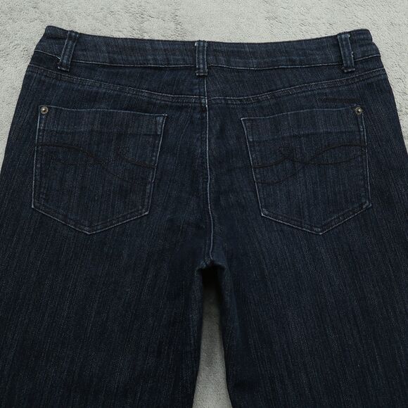 DKNY Jeans Women's Size 12 Blue Mid-Rise Straight Denim Dark Wash 26.5" Inseam - Picture 10 of 14